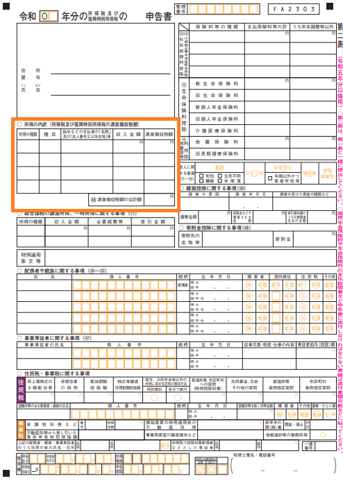 確定申告書